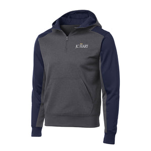 Sport-Tek® Tech Fleece Colorblock 1/4-Zip Hooded Sweatshirt